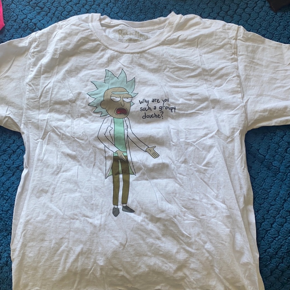 White Rick And Morty Shirt small